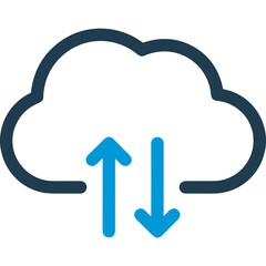 Cloud storage icon symbol vector image. Illustration of the database server hosting cloud system digital design image