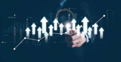 Ideas and perspectives, Stock investment stock market for analysis technical graph Businessman hand...