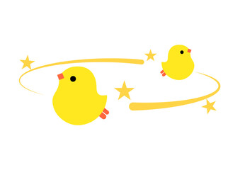 ひよこがピヨる。気絶しそうな弱った状態です。 © Art_tetsu