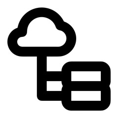 Cloud storage icon symbol vector image. Illustration of the database server hosting cloud system digital design image