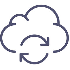 Cloud storage icon symbol vector image. Illustration of the database server hosting cloud system digital design image