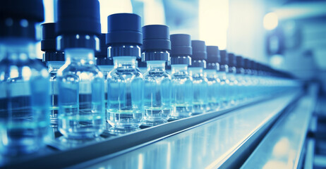 Pharmaceutical machine working, pharmaceutical glass bottles production line