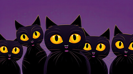 Obraz premium Friendly Halloween Cats