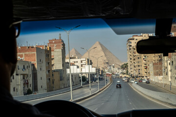 Desde el taxi, El Cairo Avenida, Egipto