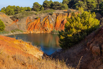Bauxite quarry pond in Otranto, province of Lecce, Puglia, Italy