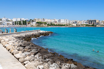 OTRANTO, ITALY, JULY 14, 2022 - View of the seaside town of Otranto, province of Lecce, Puglia,...