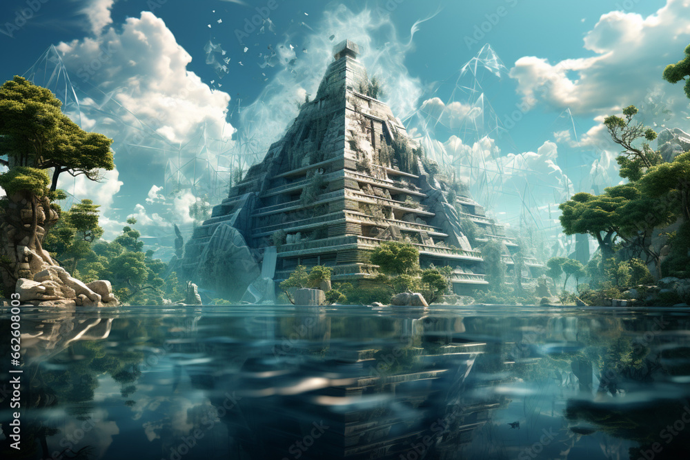 Leinwandbilder in this interpretation, the great pyramid of chichen itza is transformed into an abstract and geomet