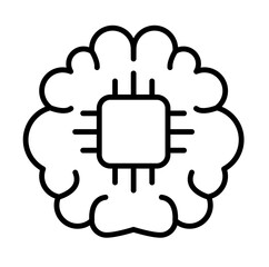 brain icon, artificial intelligence simple vector icon