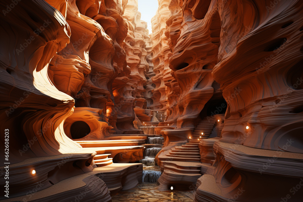 Aufkleber this image of petra embraces abstract and geometric artistry. the rock formations and architectural 