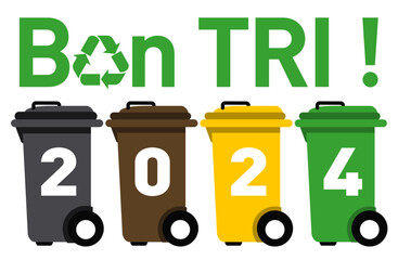Bonne Année 2024 poubelles recyclage 3