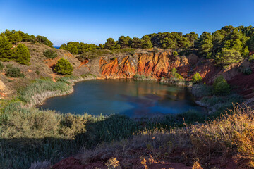 Bauxite quarry pond in Otranto, province of Lecce, Puglia, Italy