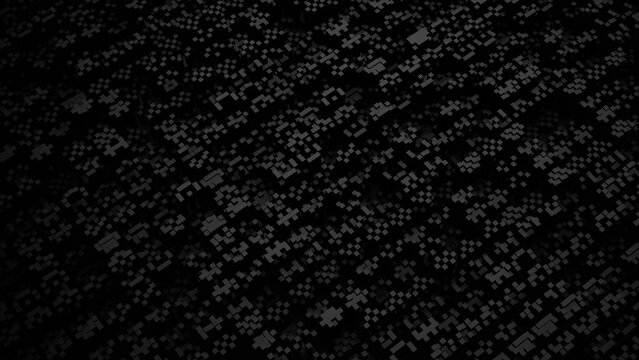 Abstract 3d rendering of chaotic cubes Black carbon fiber texture