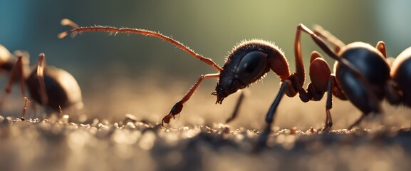 a close up macro view of a  bunch of army ants 