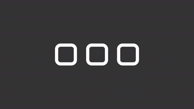 2D set of white icon animations representing abstract loaders, HD video with transparent background, seamless loop 4K video.