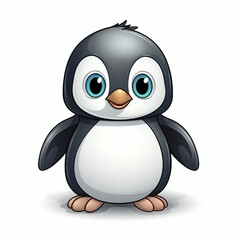 Fototapeta premium Adorable Penguin Cartoon Vector Illustration