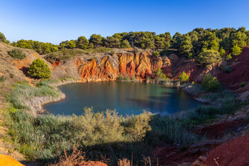 Bauxite quarry pond in Otranto, province of Lecce, Puglia, Italy