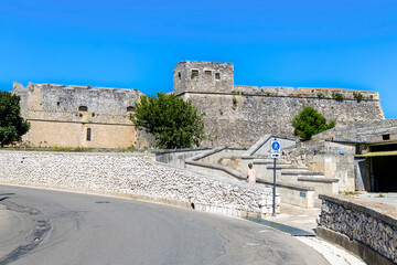 OTRANTO, ITALY, JULY 13, 2022 - The Aragonese castle in the town of Otranto, province of Lecce,...