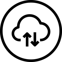 Cloud storage icon symbol vector image. Illustration of the database server hosting cloud system digital design image