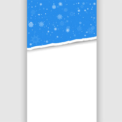 Christmas falling snow strip paper torn template