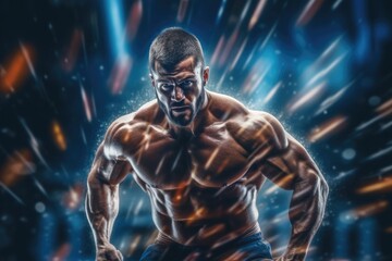 Strong athlete portrait. Strength, resistance and determination concept.