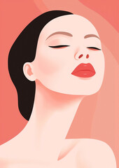 Portrait design lips lady young female illustration face women model beauty