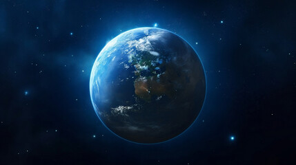 Fototapeta premium View universe galaxy planet earth global space globe astronomy blue