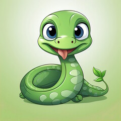 Fototapeta premium Friendly Snake Cartoon Vector Illustration