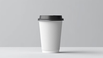 Paper Cups Mockup for Coffee Shop Takeaway on Light Background. AI generated