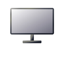 Gray copmuter monitor vector icon