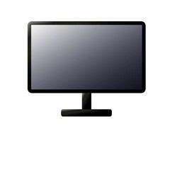 Black computer monitor vector icon