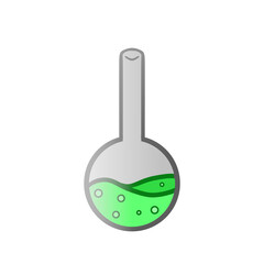 Chemistry bottle with green liquid vector lineart icon design symbol 