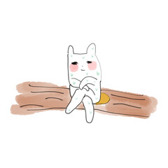 サウナで汗をかくウサギ