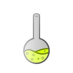 Chemistry bottle with yellow liquid vector lineart icon design