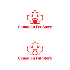 Canadian leaf pet store Minimal logo