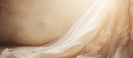 Detailed view of a stunning bridal gown With copyspace for text