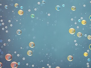 a bunch of bubbles floating in the air on a muted background 