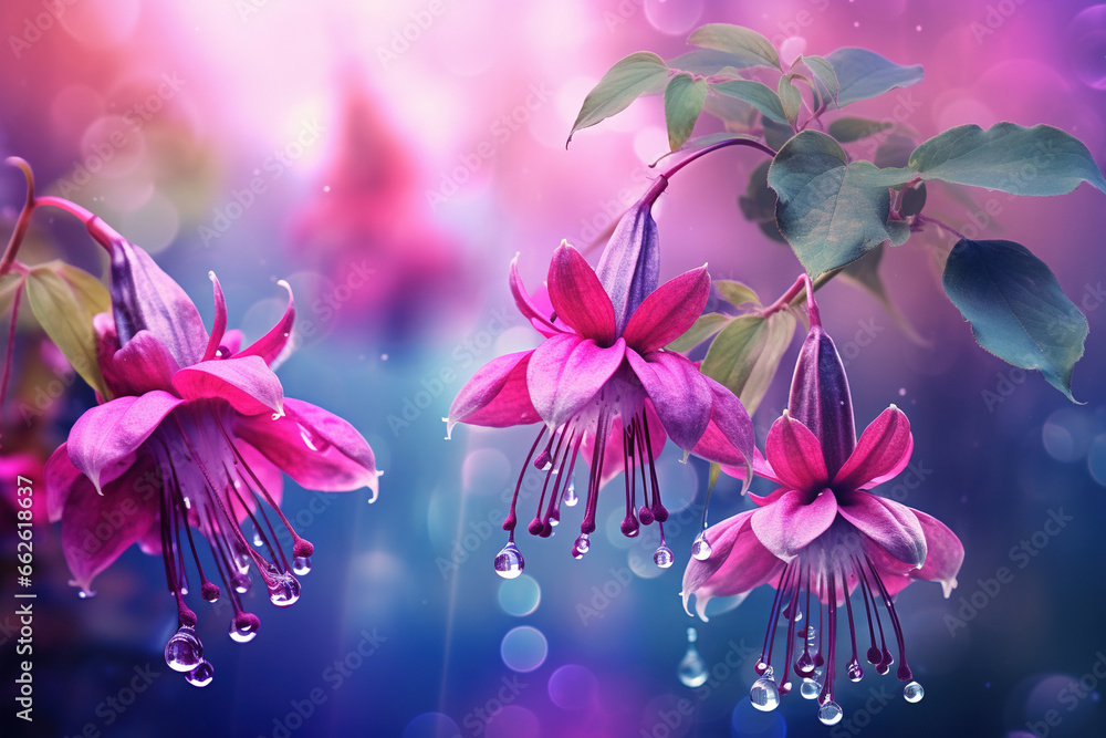 Wall mural bright fuchsia summer backdrop