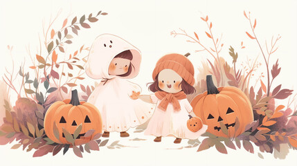 Cute Halloween Pumpkins.