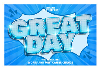 great day editable text effect emboss modern style