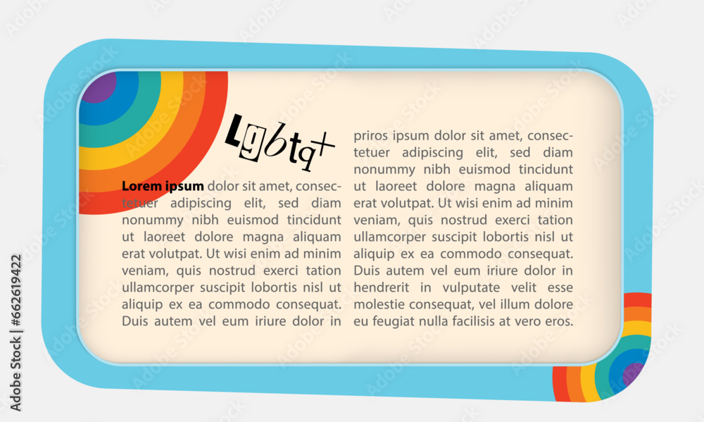 Poster vector frame with sample text and lgbt symbol