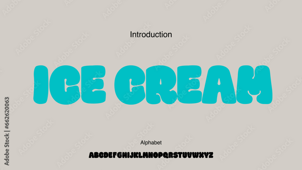 Aufkleber handwritten script bubble vector font.