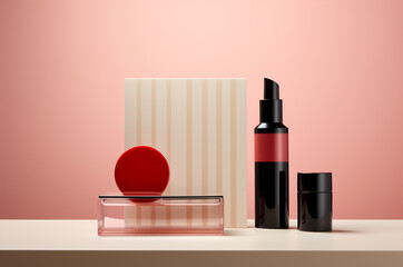 Mockup of a jar with cosmetics. The beauty of the procedure