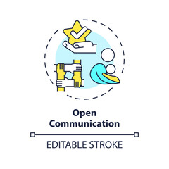2D editable thin line icon open communication concept, isolated simple vector, multicolor illustration representing parenting children with health issues.