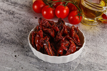 Homemade dry tomatoes with oil