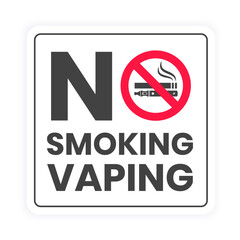 No smoking no vaping sign. Forbidden sign icon isolated on white background vector illustration. Cigarette, vape and smoke and in prohibition circle.