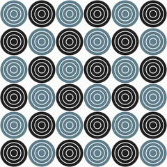 Grey and black circle pattern. Circle vector seamless pattern. Decorative element, wrapping paper, wall tiles, floor tiles, bathroom tiles.