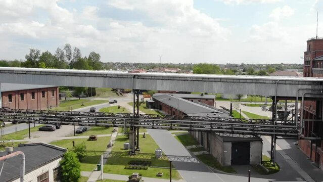 Aerial view of the Cukrownia Znin, an old sugar factory in Żnin, Poland.