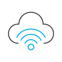 Cloud storage icon symbol vector image. Illustration of the database server hosting cloud system digital design image