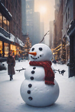snowman on the street