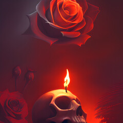 rose and skull